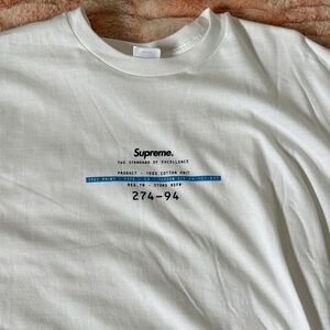 Supreme SS24 White Tee with Blue Accents XXL